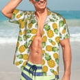 thumbnail image 3 of Haiem Pineapple Printed Hawaiian Shirt for Men - Men’s Casual Beach Summer Shirts - Stretch Fabric with Modern Fit-Medium, 3 of 7