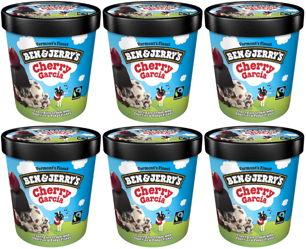 Ben And Jerrys Cherry Garcia Ice Cream 16 Oz Pint 6 Pack Frozen 