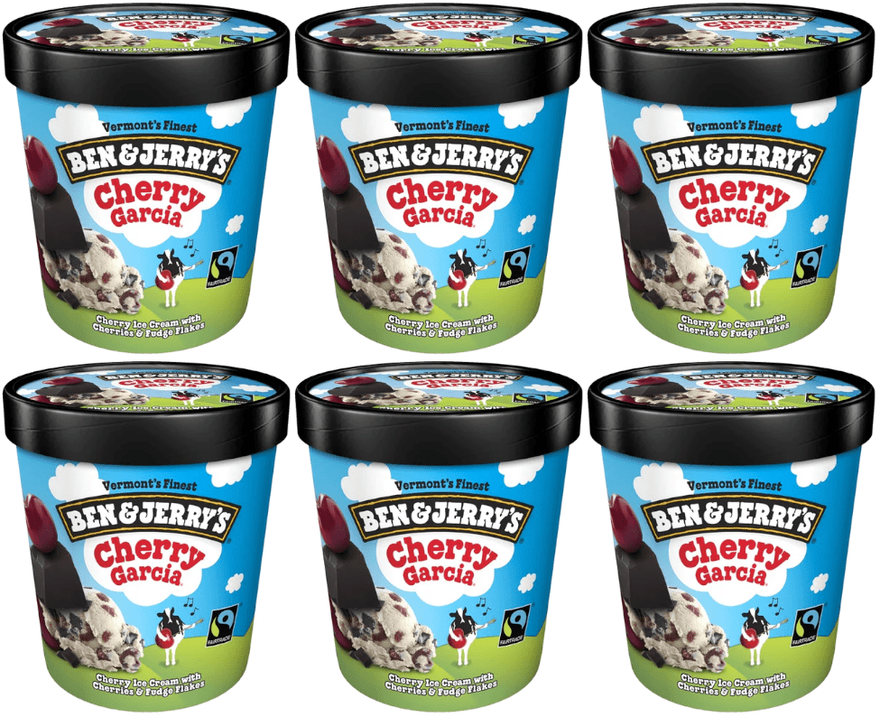 Ben & Jerry's Cherry Garcia Ice Cream, 16 oz. Pint, 6Pack (Frozen)