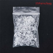 Fiaya Women Invisible Plastic Earrings, Clear Earrings, 25 Pairs Of Clear Plastic Post Earrings and Earring Backs Silicone