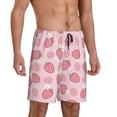 thumbnail image 2 of Kdxio Strawberries Print Mens Sleep Shorts Bottoms Soft Comfy Pajama Wear Pants with Drawstring Pockets, 2 of 7