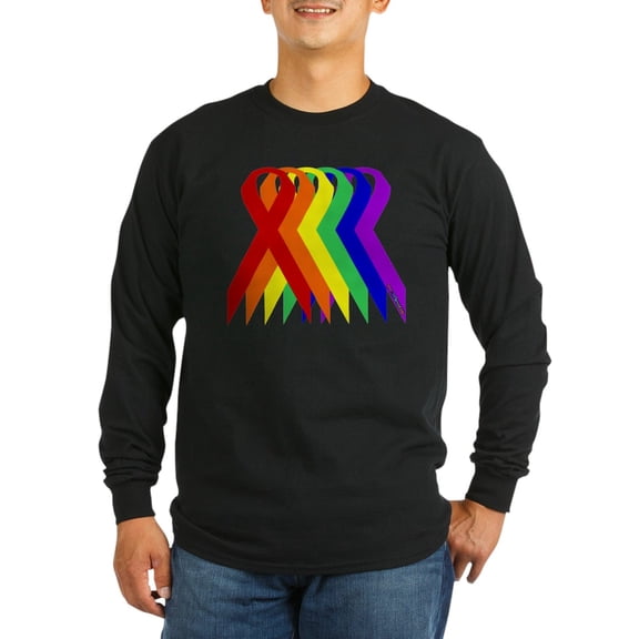 CafePress - Ribbons For All Long Sleeve Dark T Shirt - Long Sleeve Dark T-Shirt