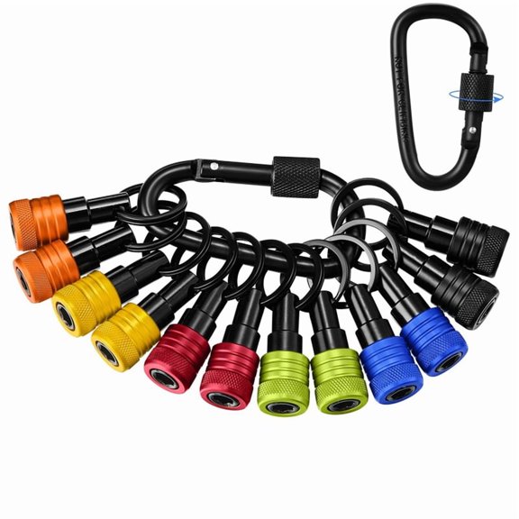 HOT 12Pcs Bit Holder Key Chain 1/4Inch Hex Shank Screwdriver Portable Light-Weight Quick-Release Extension Bar