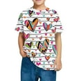 thumbnail image 2 of Spazoro Toddler Girls T-shirts, Summer Casual Printed Crewneck Short Sleeve Tops Tee Multicolor Size 4-5T, 2 of 4