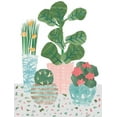 thumbnail image 2 of Bucheli, Jen 25x32 White Modern Wood Framed Museum Art Print Titled - Flower Party on Terrazo, 2 of 4