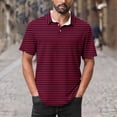 thumbnail image 5 of Klisyaur Striped Blouses for Mens Short Sleeve Summer Button Collared Tee Tops Ligthweight Casual Clothes, 5 of 5