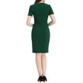 thumbnail image 3 of MODA NOVA Juniors Business Casual Round Neck Short Sleeve Knit Bodycon Sheath Dress, 3 of 5