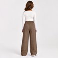 thumbnail image 5 of Girls Sweatpants 14-16 Baggy Elastic Waist Wide Leg Pants for Girls Open Bottom Cute Casual Sweat Trousers for Girls with Pockets, 5 of 6