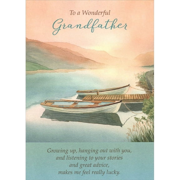 RSVP Two Boats Tied To Dock Grandfather Father's Day Card