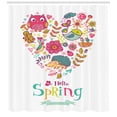 thumbnail image 3 of Ambesonne Hello Shower Curtain, Doodle Springtime Heart, 69"Wx75"L, Multicolor, 3 of 3