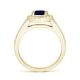 thumbnail image 2 of ANGARA Natural Oval Blue Sapphire Halo Ring with Diamond Accents in 14K Yellow Gold for Women (Size-7x5mm) | September Birthstone, Anniversary, Jewelry Gift for Women | Natural Blue Sapphire Ring, 2 of 9