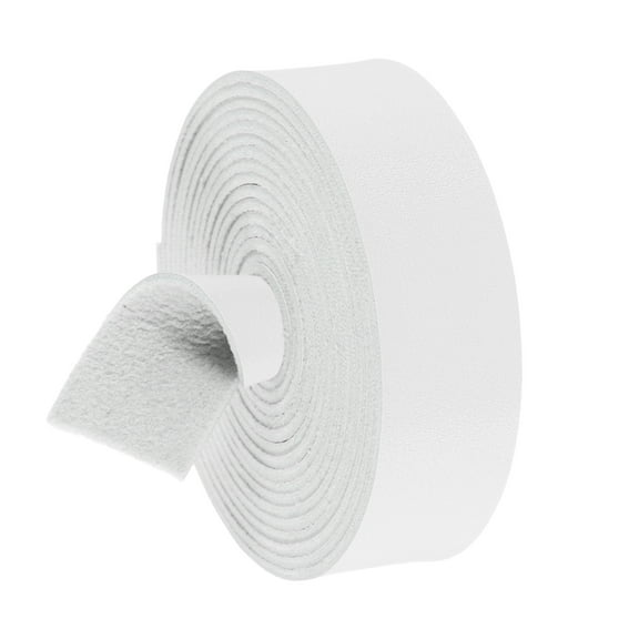 Faux Leather Strap, 1" Width x 98" Long Grained Leather Belt Strip Trim Roll for DIY Craft Projects, Pet Collars(White)