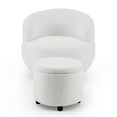 thumbnail image 7 of Swviel Barrel Chair with Storage Ottoman, Round Velvet Upholstered Sofa Chair with Metal Base and Curved Backrest, Modern Lounge Chair for Living Room Bedroom, White, 7 of 7