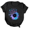 thumbnail image 3 of bvgfsahne T-Shirt Loose Blouse Casual Printing Tops Sleeves Letter Women O-Neck Short Women's Blouse, 3 of 6
