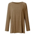 thumbnail image 6 of Long Sleeve Shirts for Women 2026 Spring Plus Size Plain Crewneck Oversized Tshirt Blouse Tunic Tops, 6 of 6