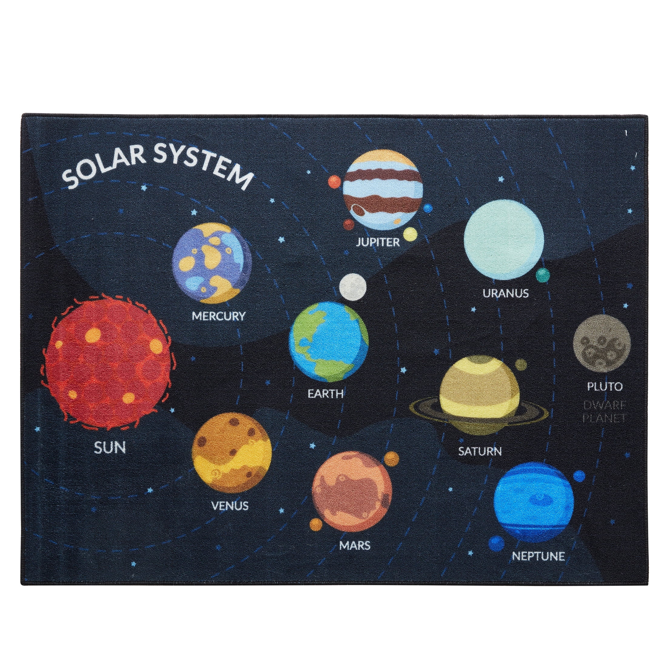 Hopscotch Solar System Educational Indoor Playmat Rug, Multi, 36' x 48'