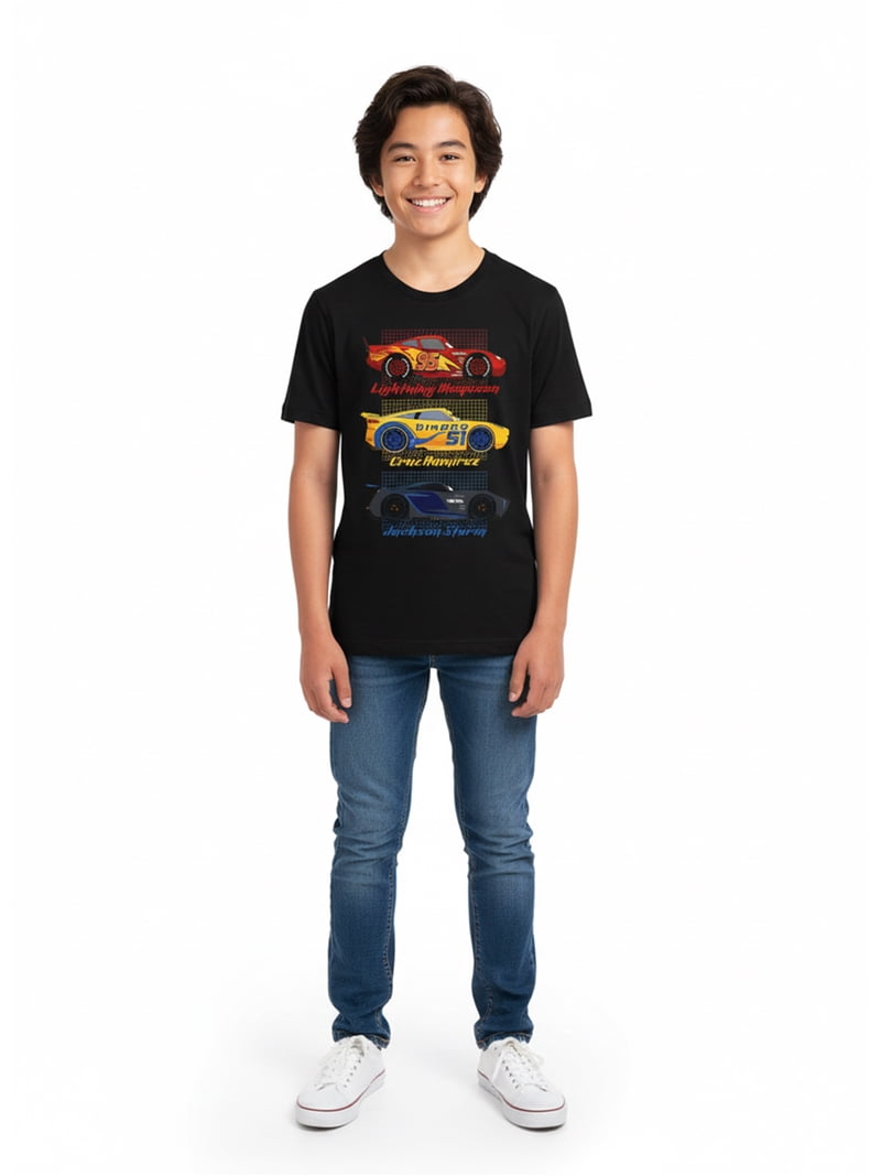 Cars 3, Boys' & Big Boys' Graphic T-Shirt, Racing Trio, Sizes 4-18