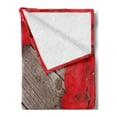 thumbnail image 2 of Rose Soft Flannel Fleece Blanket, Vibrant Red Rose Petals on Wood Planks Forming a Heart Shape Romance Love Passion, Cozy Plush for Indoor and Outdoor Use, 50" x 70", Vermilion Cocoa, by Ambesonne, 2 of 5