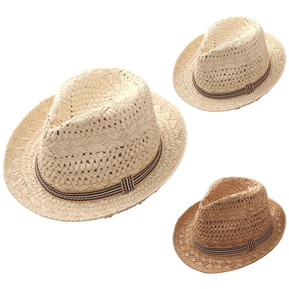Kids Sun Hat for Boys with Wide Brim Lightweight Breathable Straw Design for Summer Outdoor Beach Play