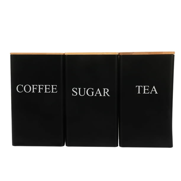 Botes de cocina para encimera, bote hermético de hierro para té, hoja de té, grano de café, 3 uds.