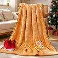 thumbnail image 4 of SLYNSHome Small Christmas Flannel Throw Blanket,Yellow Soft Fleece Roll‑Up Blanket With Snowman Santa Reindeer Design For Sofa Bed Holiday Gift, 4 of 6