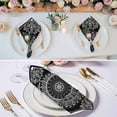 thumbnail image 2 of Black Boho Cloth Napkins, Retro Farmhouse Neutral Abstract Geometric Washable and Reusable Dinner Napkins Set of 8, Table Napkin for Kitchen Party Birthday Wedding Hotel Housewarming 20"x20", 2 of 8