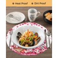 thumbnail image 3 of 13 Inch Round Placemats Set of 4, Valentine's Day Non Slip Heat Insulation PP Table Mats, Pink Love Gnomes Roses Romantic Washable Place Mats for Kitchen Dining Party Table Decor, 3 of 7