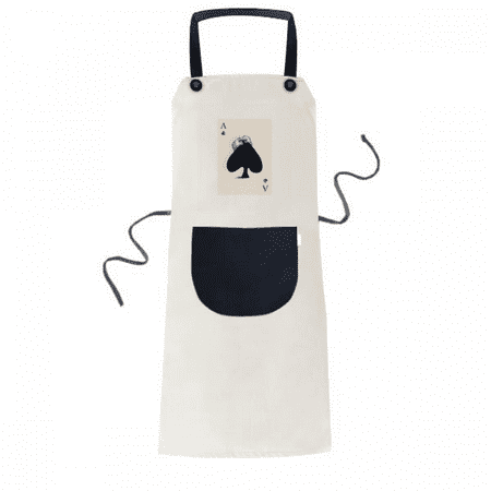 

Spade A Playing Cards Pattern Apron Adjustable Bib Cotton Linen BBQ Kitchen Pocket Pinafore