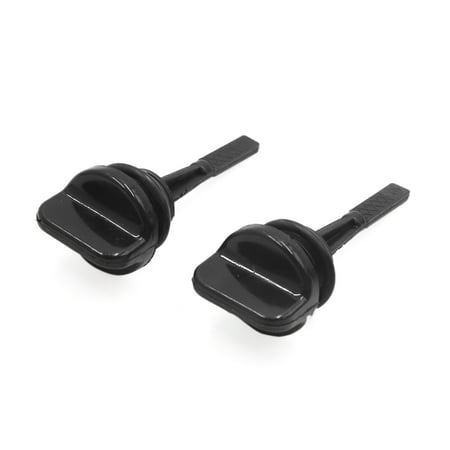 Motorcycle Tank Panels - 2pcs Black Plastic Motorcycle Engine Oil Tank Level Gauge Dipstick for JH70