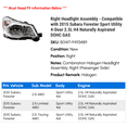thumbnail image 2 of Right Headlight Assembly - Compatible with 2015 Subaru Forester Sport Utility 4-Door 2.5L H4 Naturally Aspirated DOHC GAS, 2 of 2