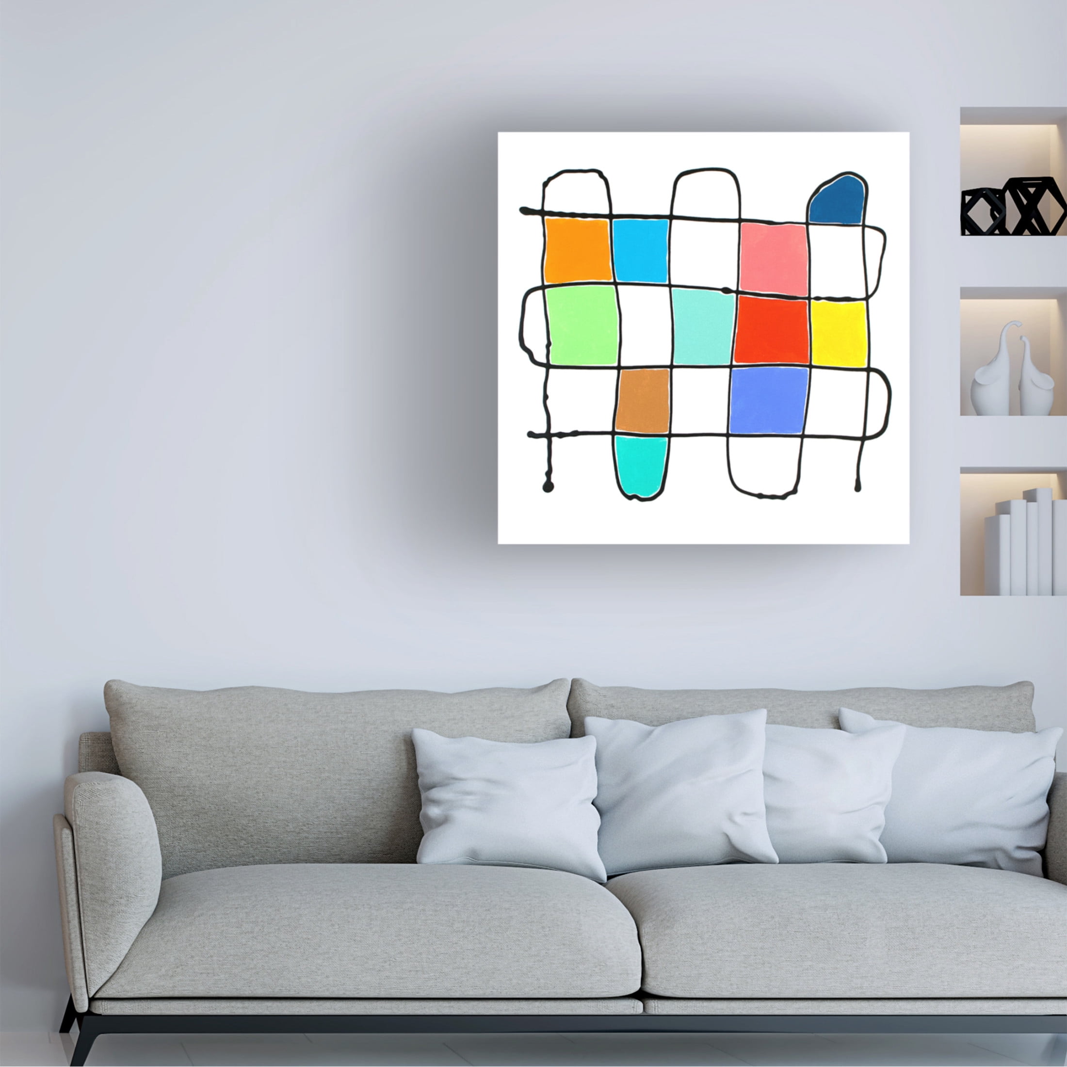 Canvas Wall Art - Sharon Pierce McCullough 'Colorful Thoughts' Wall Art for Living Room, Bedroom, or Office Décor by Trademark Fine Art - 18 x 18 Inches