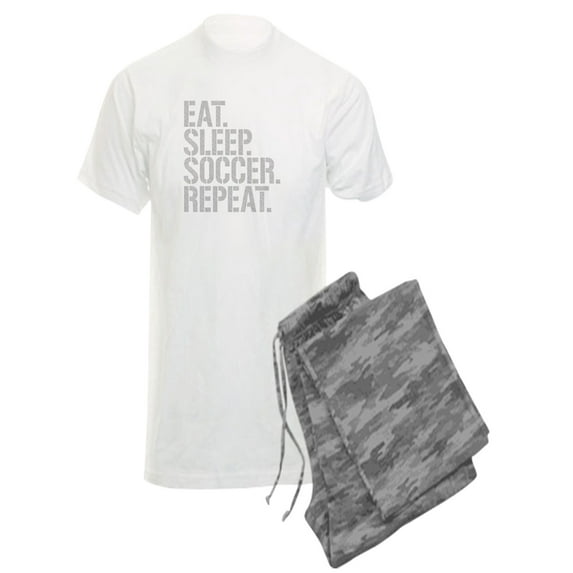 CafePress - Eat Sleep Soccer Repeat Pajamas - Men's Light Pajamas