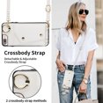 thumbnail image 2 of Crossbody for iPhone 8 Plus/7 Plus Phone Case for Women, Wallet Case with Credit Card Holder Shoulder Strap & Wrist Lanyard Shockproof Purse Back Flip 360 Ring Holder Kickstand Case,White, 2 of 9