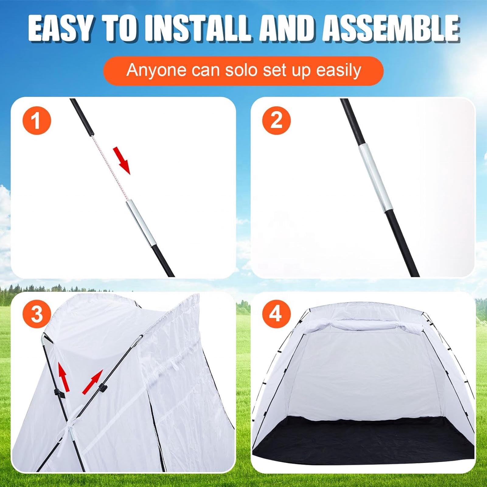 YAHHU Paint Booth Tent Built in Floor Mesh Screen Wind Proof Large Capacity Portable Spray Paint Shelter for Furniture Painting, 8.5 x 6 x 5.5 ft / 2.59 x 1.83 x 1.68 m