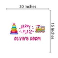 thumbnail image 3 of KIDS TOYS - Kids Room Adhesive Multicolored Train Kids Toys Decoration Sticker Happy Place Quote Design Personalized Name Playroom Vinyl Wall Decal 30" x 15", 3 of 3