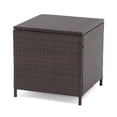 thumbnail image 6 of JOIVI Outdoor Wicker Side Table, All-weather Rattan Small Storage Box End Table, Square Resin Coffee Table with Iron Frame, Brown, 6 of 8