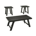 thumbnail image 5 of Benzara Plank Style Acacia Wood Table Set with Canted Legs, Set of Three, Black, 5 of 6