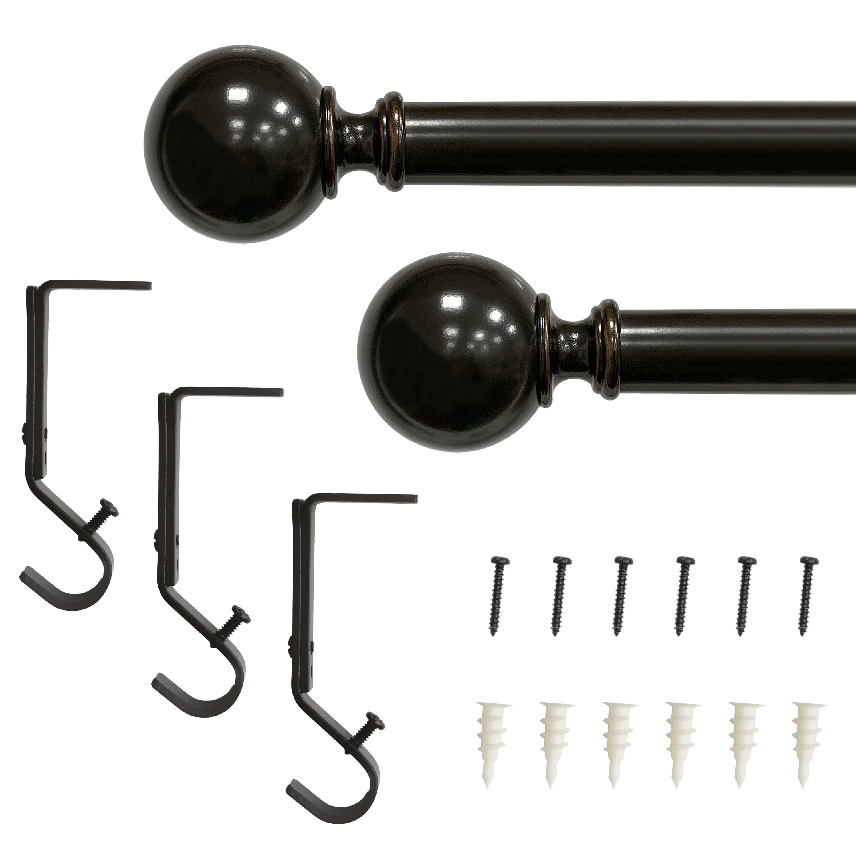 Lumi 1" Metal Ball Curtain Rod Oil Rubbed Bronze 72" - 144"