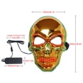 thumbnail image 3 of Halloween LED Mask Purge Masks with Lighten EL Wires Scary Light Up Cosplay Costume Mask Battery-operated Glowing Creepy Skull Mask Gold, 3 of 8