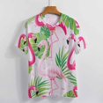 thumbnail image 3 of Flamingo Pattern T Shirts Basic T-Shirt Short Sleeve Ladies Tee Shirt Summer Graphic Clothing, 3 of 6