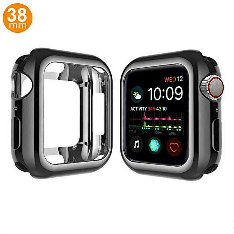 Case Compatible Apple Watch Series 3, Shock Proof Protective Silicone  Bumper Resistant TPU Protector Case Cover Replacement for Apple Watch Apple 