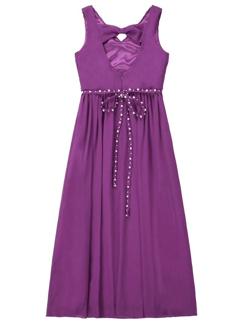 purple beaded bridesmaid dress CRYSTAL ROSE GOLD BEADED CORSET GOWN main image 1