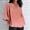 #205-Pink, variant on Ounisa Womens 3/4 Sleeve Tops Cotton Linen Plus Size Shirts V Neck Casual Loose Fit Blouses Boho Fashion Spring/Summer Casual Vacation Top
