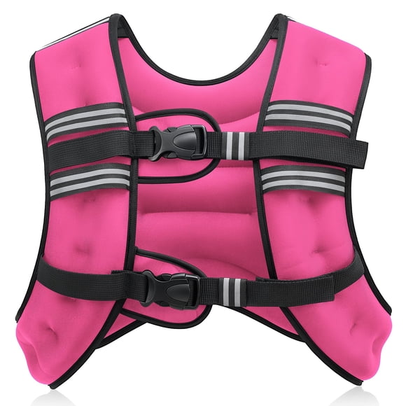 Chaleco pesado ZELUS de 9 kg/20 libras con raya reflectante rosa