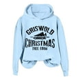 thumbnail image 2 of Christmas Sweatshirts for Women Hooded Tops for Women'S Cute Prints Lightweight Pullover Tops Christmas Print Hoody Hoody Tops Womens Hoodie Light Blue XXL, 2 of 5