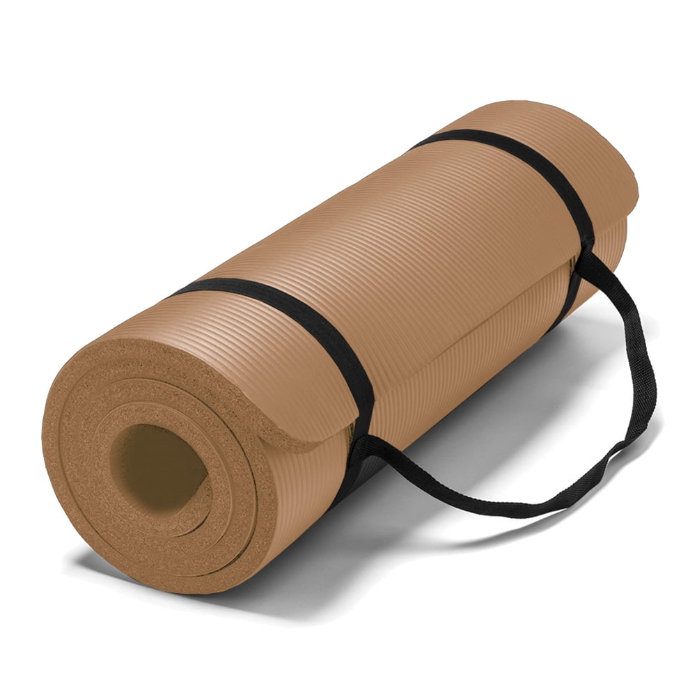 AUM High Density HD Foam Tech Yoga Exercise Mat - 72" x 24" x 0.4" (Coffee)