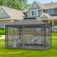 thumbnail image 2 of EAGLE PEAK 13 ft. W x 11 ft. D Double Roof Outdoor Patio Gazebo with Mosquito Net,Gray, 2 of 8