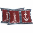 thumbnail image 2 of Nautical Coastal Lumbar Pillow Covers 20x12 Inch Set of 2, Blue Red Lighthouse Sailing Anchor Rudder Waterproof Outdoor Pillow Covers, Decorative Cushion Pillowcases for Couch Sofa Bed Garden Patio, 2 of 9