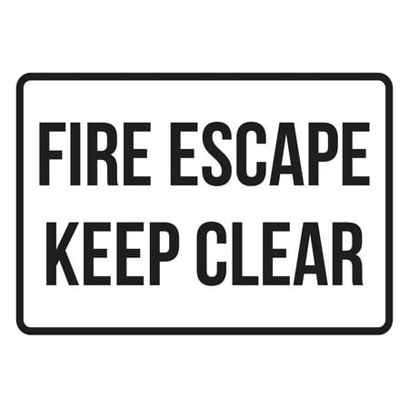 - Fire Escape Keep Clear No Parking Business Safety Traffic Signs Black - 7.5x10.5