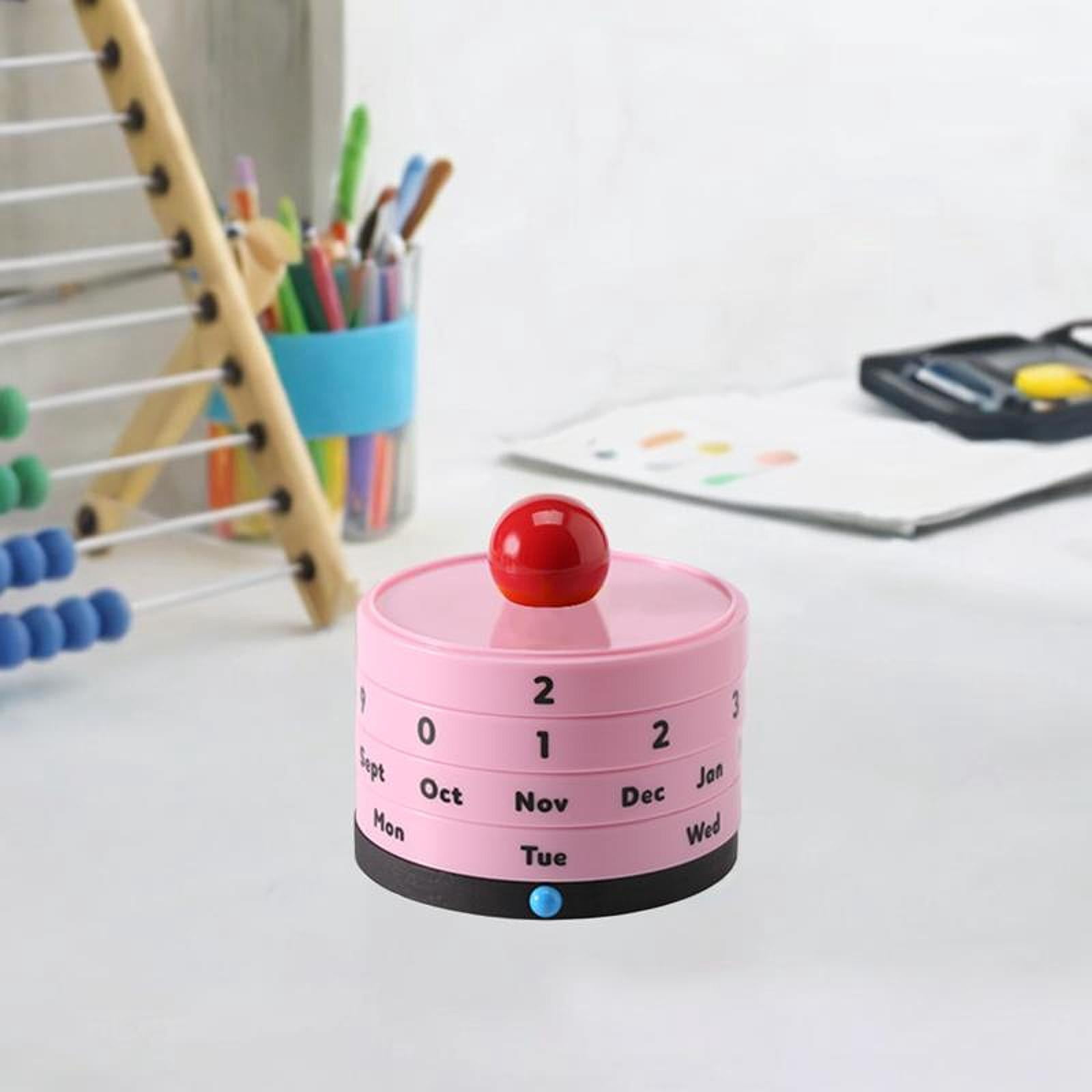 Zxpjkyu Desk Calendar Perpetual Calendar Desktop Accessory Small Cute Decoration Modern pink